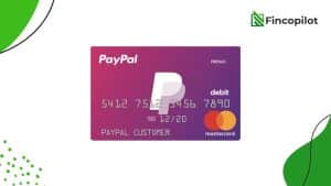 Eine PayPal Prepaid Mastercard mit violettem Farbverlauf ist zentral auf weißem Hintergrund dargestellt, begleitet vom Fincopilot-Logo in der oberen rechten Ecke – die Abbildung symbolisiert eine moderne, wiederaufladbare Zahlungslösung für Nutzer, die mit der PayPal Prepaid Mastercard weltweit flexibel und sicher bezahlen möchten.