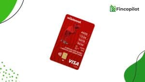 Rote Kreditkarte mit Kamel-Motiv und VISA-Logo auf weißem Hintergrund – moderne Darstellung der Wüstenrot VISA Platinum als stilvolle und kontaktlose Zahlungsmethode.